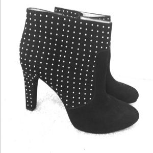 Faux suede black booties